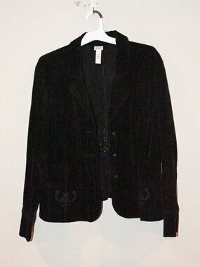 Venezia Black Corduroy Button Blazer Size 14/16